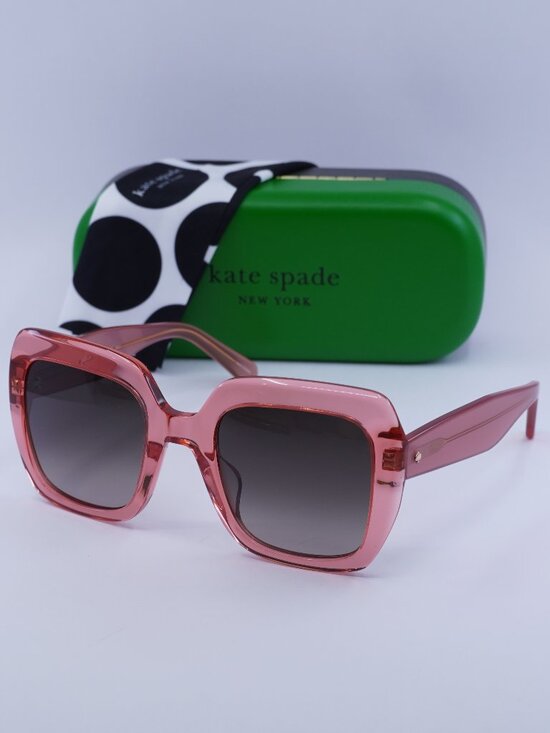 kate spade Accessories - Kate Spade NAOMI/S 0733 HA Square Sunglasses - Transparent Peach /Brown Gradient